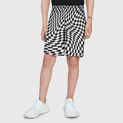 Шорты детские Черно-белая клетка Black and white squares, цвет: 3D-принт — фото 2