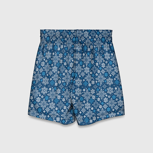 Детские шорты Снежные Узоры на Новый Год / 3D-принт – фото 2