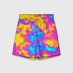 Шорты детские Яркая абстракция космических красок, цвет: 3D-принт