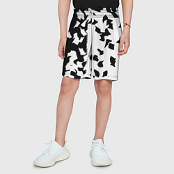 Шорты детские Черно-белый камуфляж, цвет: 3D-принт — фото 2