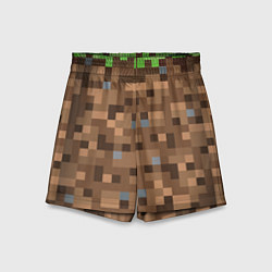 Шорты детские ЗЕМЛЯ DIRT MINECRAFT, цвет: 3D-принт