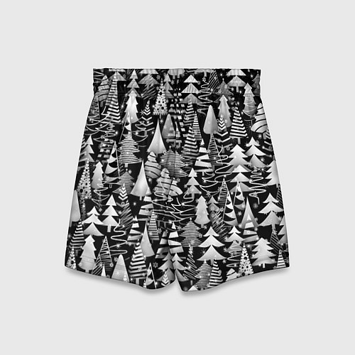 Детские шорты Лес абстрактных ёлок / 3D-принт – фото 2