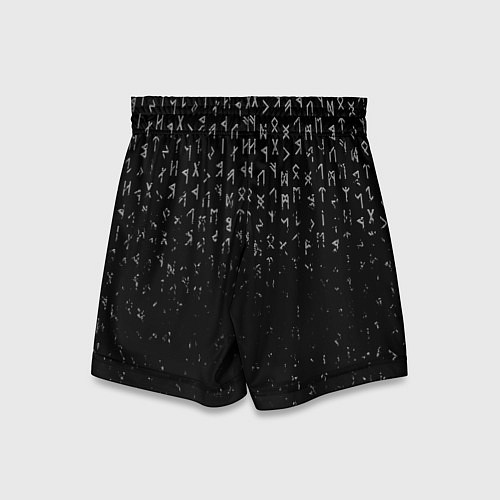 Детские шорты МЕТАЛЛИЧЕСКИЕ РУНЫ, БРЫЗГИ КРАСОК / 3D-принт – фото 2