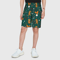Шорты детские Тигр и рождество, цвет: 3D-принт — фото 2