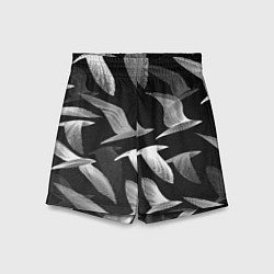 Шорты детские Стая птиц 01, цвет: 3D-принт