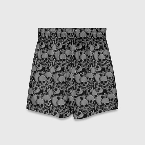 Детские шорты Gray skulls / 3D-принт – фото 2