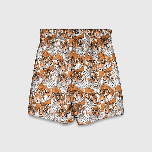Детские шорты Тигры рисованный стиль / 3D-принт – фото 2