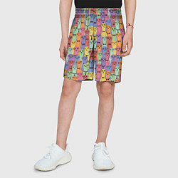 Шорты детские Красочные Сурикаты, цвет: 3D-принт — фото 2