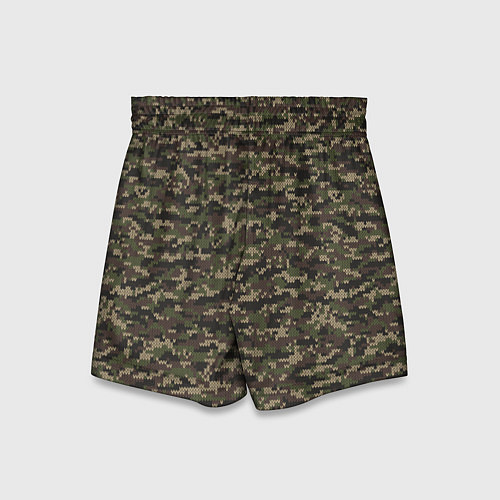 Детские шорты Камуфляж Вязаный лесной / 3D-принт – фото 2