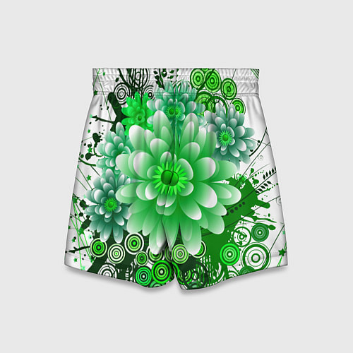Детские шорты Яркая пышная летняя зелень / 3D-принт – фото 2