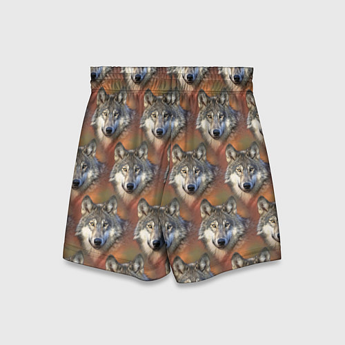 Детские шорты Волки Wolfs паттерн / 3D-принт – фото 2