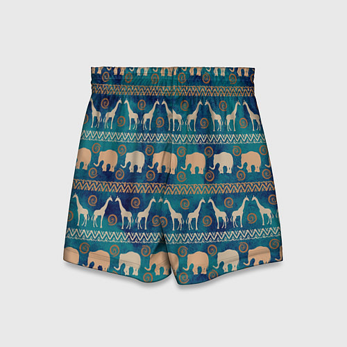 Детские шорты Жирафы и слоны / 3D-принт – фото 2
