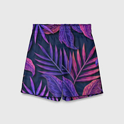 Детские шорты Neon Tropical plants pattern