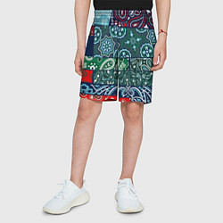 Шорты детские Лоскуты Бандан, цвет: 3D-принт — фото 2