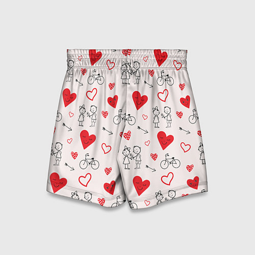 Детские шорты Романтические сердечки / 3D-принт – фото 2