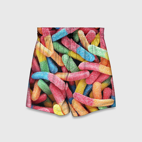 Детские шорты Мармеладные червячки / 3D-принт – фото 2