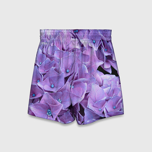 Детские шорты Фиолетово-сиреневые цветы / 3D-принт – фото 2