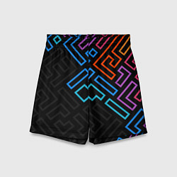 Шорты детские НЕОНОВЫЕ ФИГУРЫ НЕОН, цвет: 3D-принт