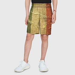 Шорты детские Флаг Италии Мешковина Flag of Italy Burlap, цвет: 3D-принт — фото 2