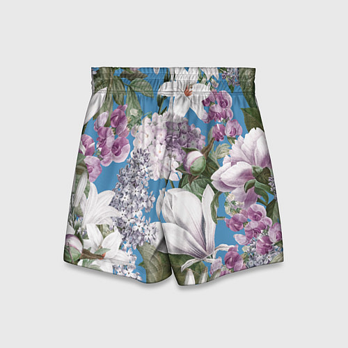 Детские шорты Цветы Белые Лилии В Саду Летом / 3D-принт – фото 2