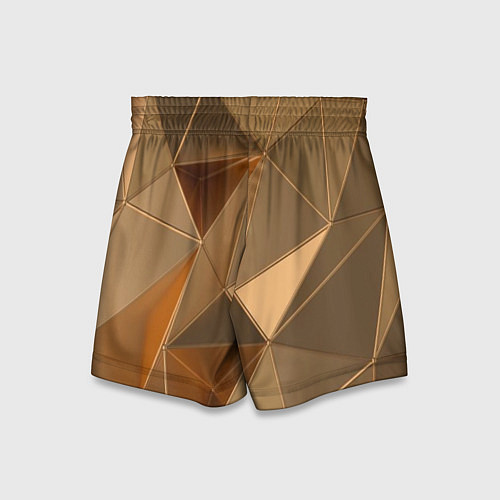 Детские шорты Золотые 3D треугольники / 3D-принт – фото 2