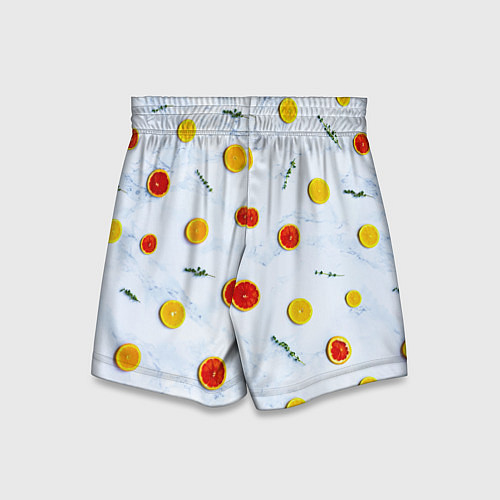 Детские шорты Дольки апельсина и грейпфрута / 3D-принт – фото 2