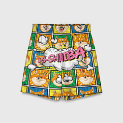 Детские шорты Pop art shiba inu