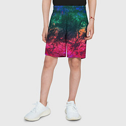 Шорты детские Извержение вулкана Текстура камня, цвет: 3D-принт — фото 2