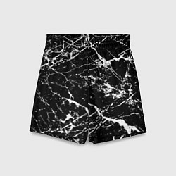 Шорты детские Текстура чёрного мрамора Texture of black marble, цвет: 3D-принт