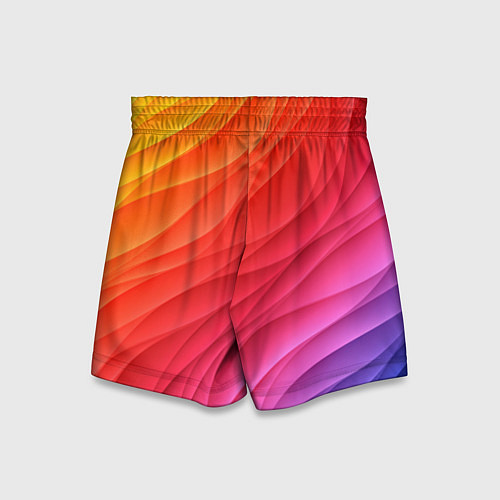 Детские шорты Разноцветные цифровые волны / 3D-принт – фото 2