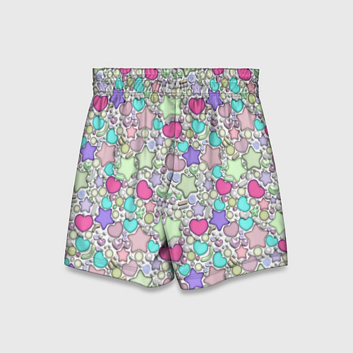 Детские шорты 3D узор с бусами и стразами / 3D-принт – фото 2