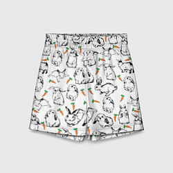 Шорты детские Зайцы с морковками, цвет: 3D-принт