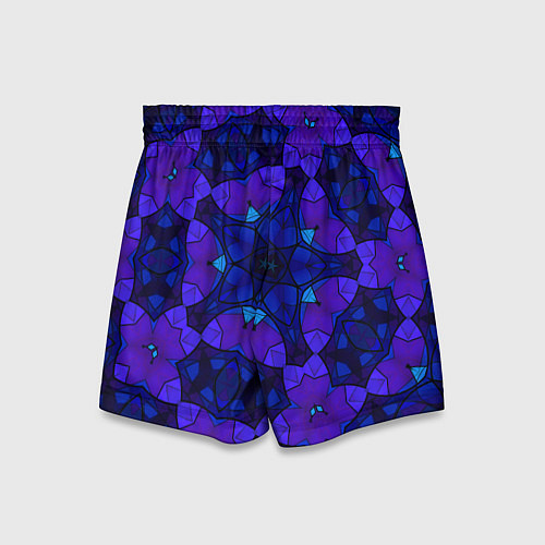 Детские шорты Калейдоскоп -геометрический сине-фиолетовый узор / 3D-принт – фото 2
