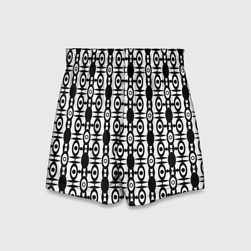 Детские шорты Черно-белый современный узор / 3D-принт – фото 2