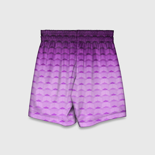 Детские шорты Фиолетово-розовый геометрический узор Градиент / 3D-принт – фото 2