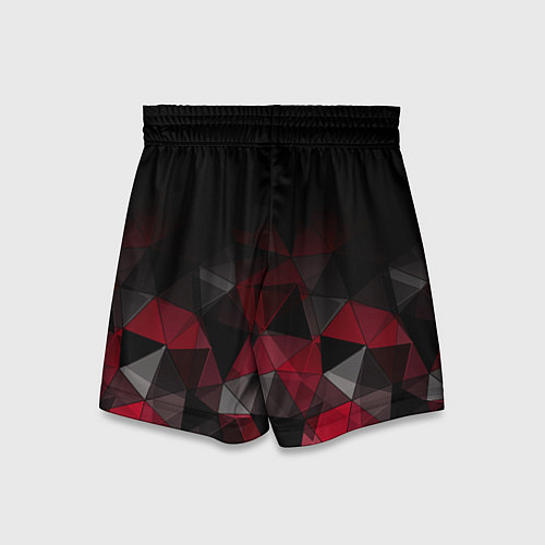 Детские шорты Черно-красный геометрический / 3D-принт – фото 2