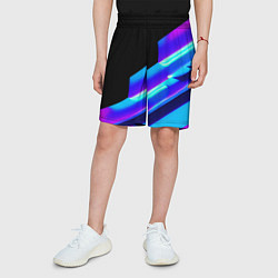 Шорты детские Яркие неоновые линии, цвет: 3D-принт — фото 2