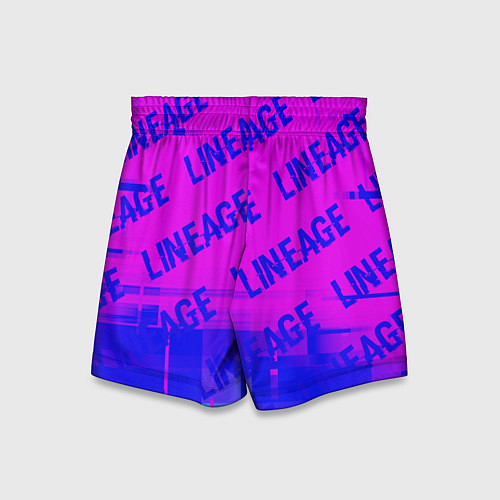 Детские шорты Lineage glitch text effect: паттерн / 3D-принт – фото 2