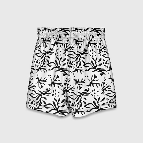 Детские шорты Черно белый абстрактный модный узор / 3D-принт – фото 2