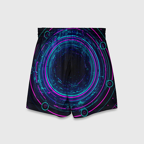 Детские шорты Неоновый тоннель - портал / 3D-принт – фото 2