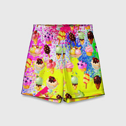 Шорты детские Вкусные Мороженки, цвет: 3D-принт