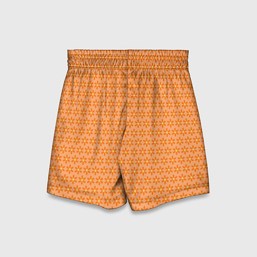 Детские шорты Оранжево-желтые цветочки / 3D-принт – фото 2