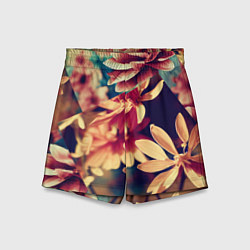 Шорты детские Цветочные плитки, цвет: 3D-принт