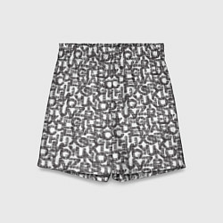 Шорты детские Алфавит гранж, цвет: 3D-принт