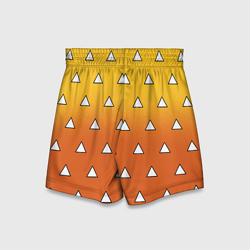 Детские шорты Оранжевое кимоно с треугольниками - Зеницу клинок / 3D-принт – фото 2