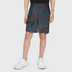 Шорты детские Геометрический узор треснутого асфальта, цвет: 3D-принт — фото 2