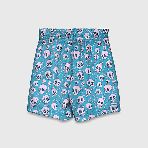 Детские шорты Весёлый череп с короной / 3D-принт – фото 2