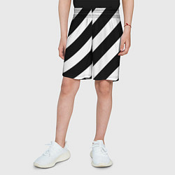 Шорты детские Черно белые полоски, цвет: 3D-принт — фото 2