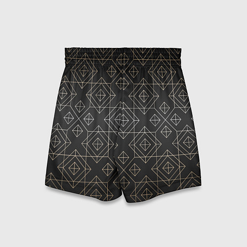 Детские шорты Black gold- Ромбы / 3D-принт – фото 2