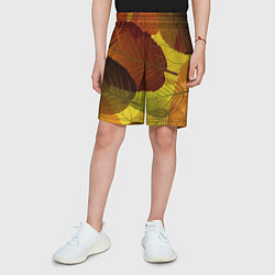 Шорты детские Осенние крупные листья, цвет: 3D-принт — фото 2